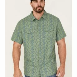 Brothers & Sons Men's Floral Print Short Sleeve Button-Down Western Shirt 