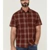Brothers & Sons Men's Performance Red Large Plaid Short Sleeve Button-Down Western Shirt  -Brothers + Sons shop 2000364571 600 P1