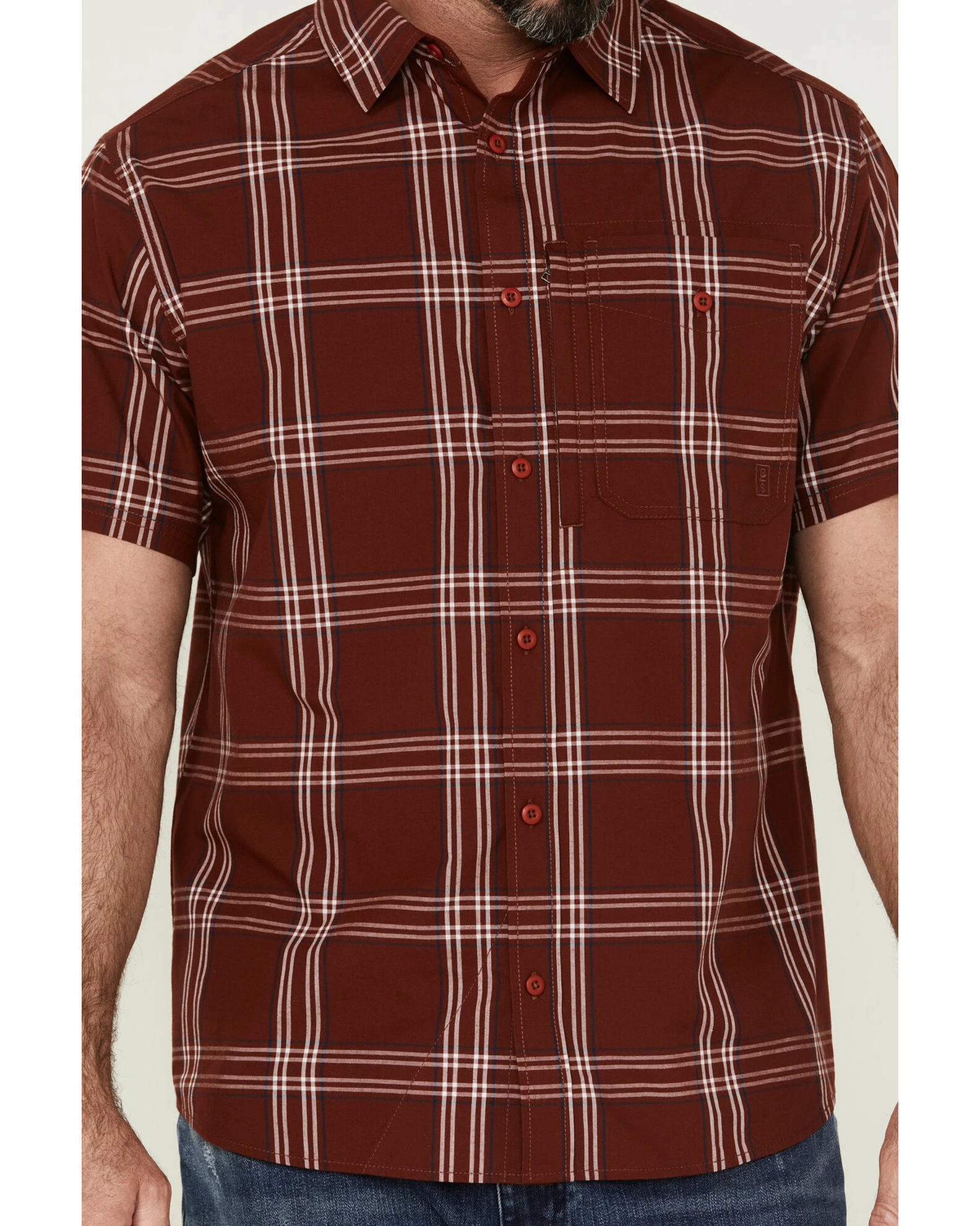 Brothers & Sons Men's Performance Red Large Plaid Short Sleeve Button-Down Western Shirt 5 Brothers & Sons Men's Performance Red Large Plaid Short Sleeve Button-Down Western Shirt - Image 3
