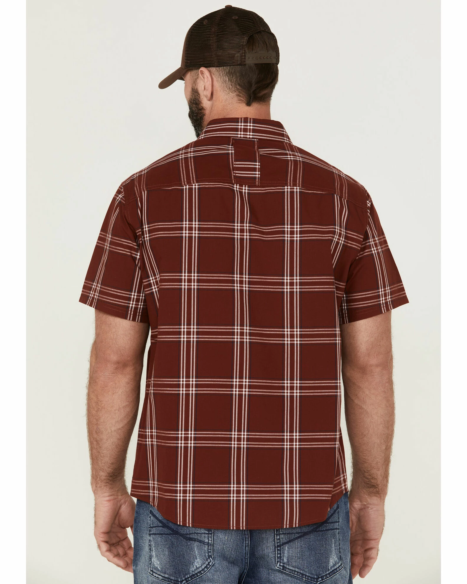 Brothers & Sons Men's Performance Red Large Plaid Short Sleeve Button-Down Western Shirt 6 Brothers & Sons Men's Performance Red Large Plaid Short Sleeve Button-Down Western Shirt - Image 4