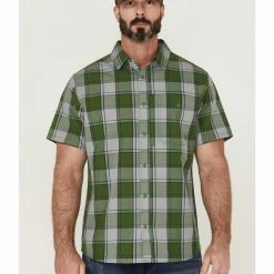 Brothers & Sons Men's Performance Kelly Green Large Plaid Short Sleeve Button-Down Western Shirt 11 Brothers & Sons Men's Performance Kelly Green Large Plaid Short Sleeve Button-Down Western Shirt -Brothers + Sons shop 2000364572 360 P1 1
