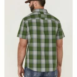 Brothers & Sons Men's Performance Kelly Green Large Plaid Short Sleeve Button-Down Western Shirt 10 Brothers & Sons Men's Performance Kelly Green Large Plaid Short Sleeve Button-Down Western Shirt -Brothers + Sons shop 2000364572 360 P4