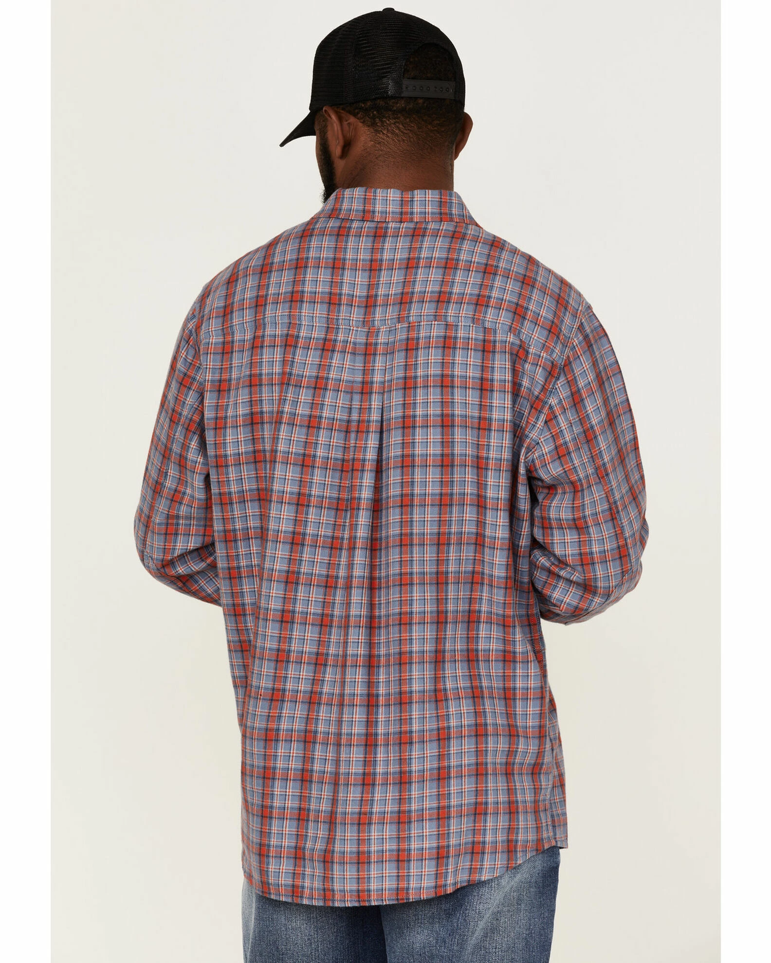 Brothers & Sons Men's Plaid Indigo Long Sleeve Button-Down Western Shirt 6 Brothers & Sons Men's Plaid Indigo Long Sleeve Button-Down Western Shirt - Image 4