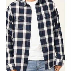 Brothers & Sons Men's Large Navy Plaid Long Sleeve Button-Down Western Shirt 9 Brothers & Sons Men's Large Navy Plaid Long Sleeve Button-Down Western Shirt -Brothers + Sons shop 2000365113 410 P3