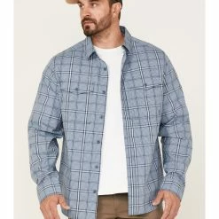 Brothers & Sons Men's Plaid Performance Long Sleeve Button-Down Western Shirt 
