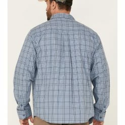 Brothers & Sons Men's Plaid Performance Long Sleeve Button-Down Western Shirt  -Brothers + Sons shop 2000365116 450 P4