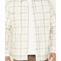 Brothers & Sons Men's Large White Plaid Performance Long Sleeve Button-Down Western Shirt  -Brothers + Sons shop 2000365117 100 P3