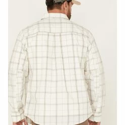 Brothers & Sons Men's Large White Plaid Performance Long Sleeve Button-Down Western Shirt  -Brothers + Sons shop 2000365117 100 P4