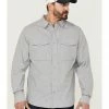 Brothers & Sons Men's Small Plaid Long Sleeve Button-Down Western Shirt Light Grey -Brothers + Sons shop 2000365118 025 P1