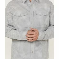 Brothers & Sons Men's Small Plaid Long Sleeve Button-Down Western Shirt Light Grey -Brothers + Sons shop 2000365118 025 P3