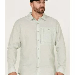 Brothers & Sons Men's Performance Solid Green Long Sleeve Button-Down Western ShirtÂ