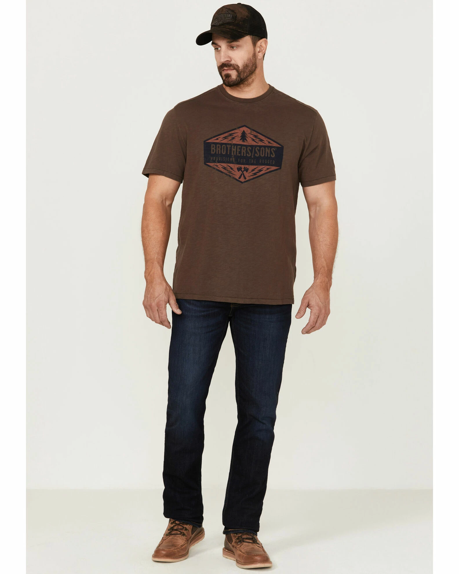 Brothers & Sons Men's Weathered Diamond Logo Slub Graphic T-Shirt 4 Brothers & Sons Men's Weathered Diamond Logo Slub Graphic T-Shirt - Image 2