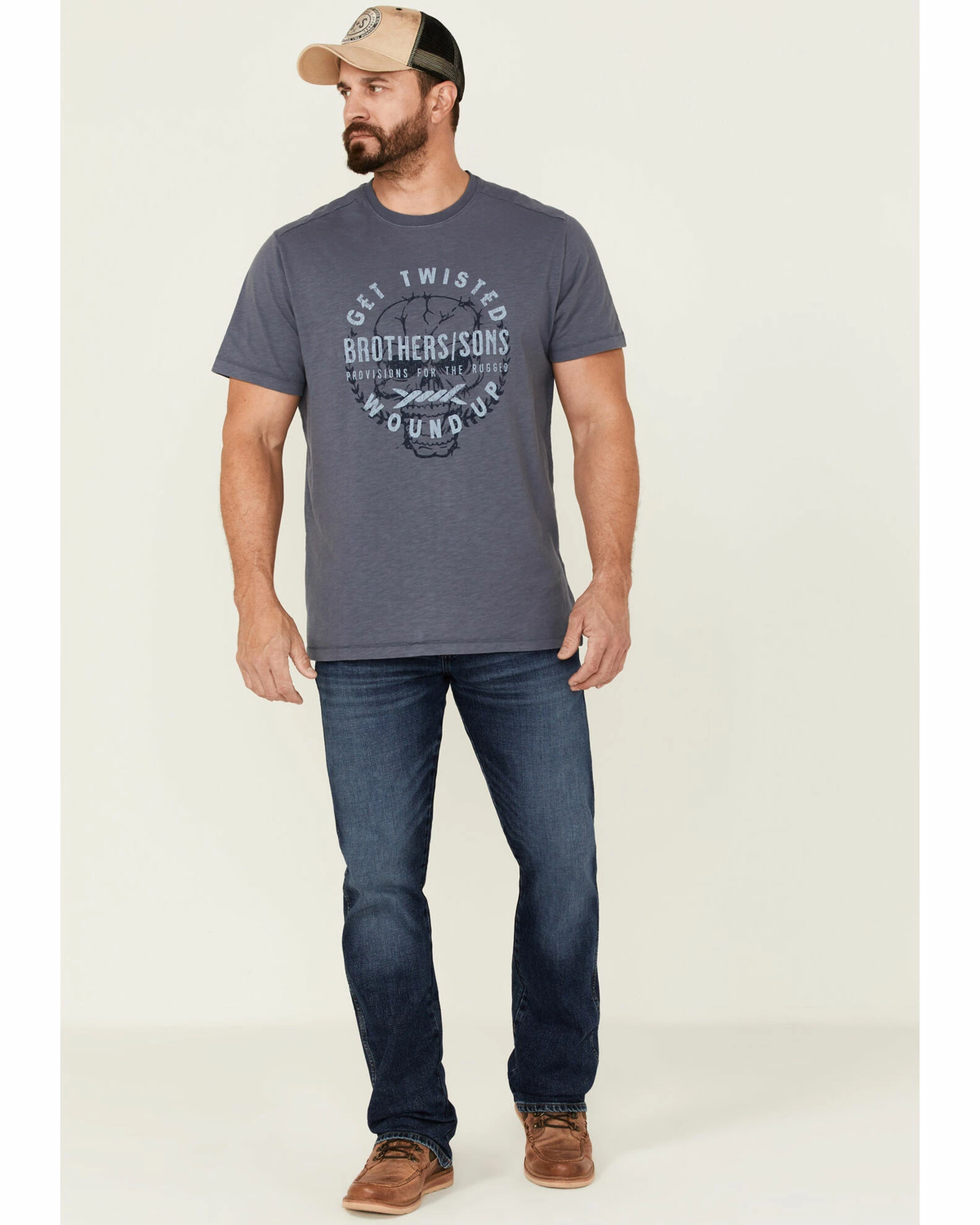 Brothers & Sons Men's Twisted Slub Skull Graphic T-Shirt 4 Brothers & Sons Men's Twisted Slub Skull Graphic T-Shirt - Image 2