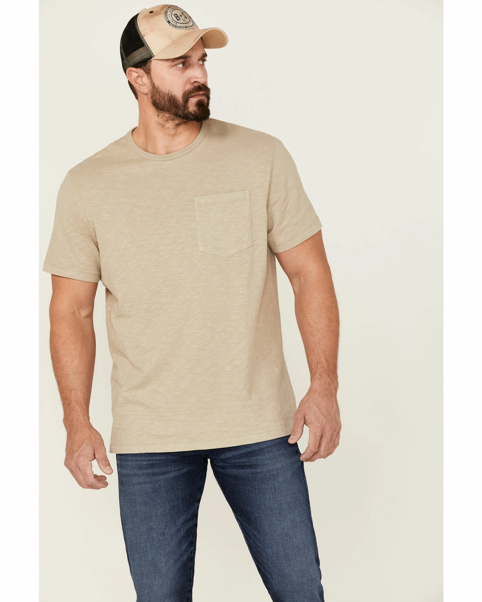Brothers & Sons Men's Basic Pocket T-Shirt Sand 3 Brothers & Sons Men's Basic Pocket T-Shirt Sand