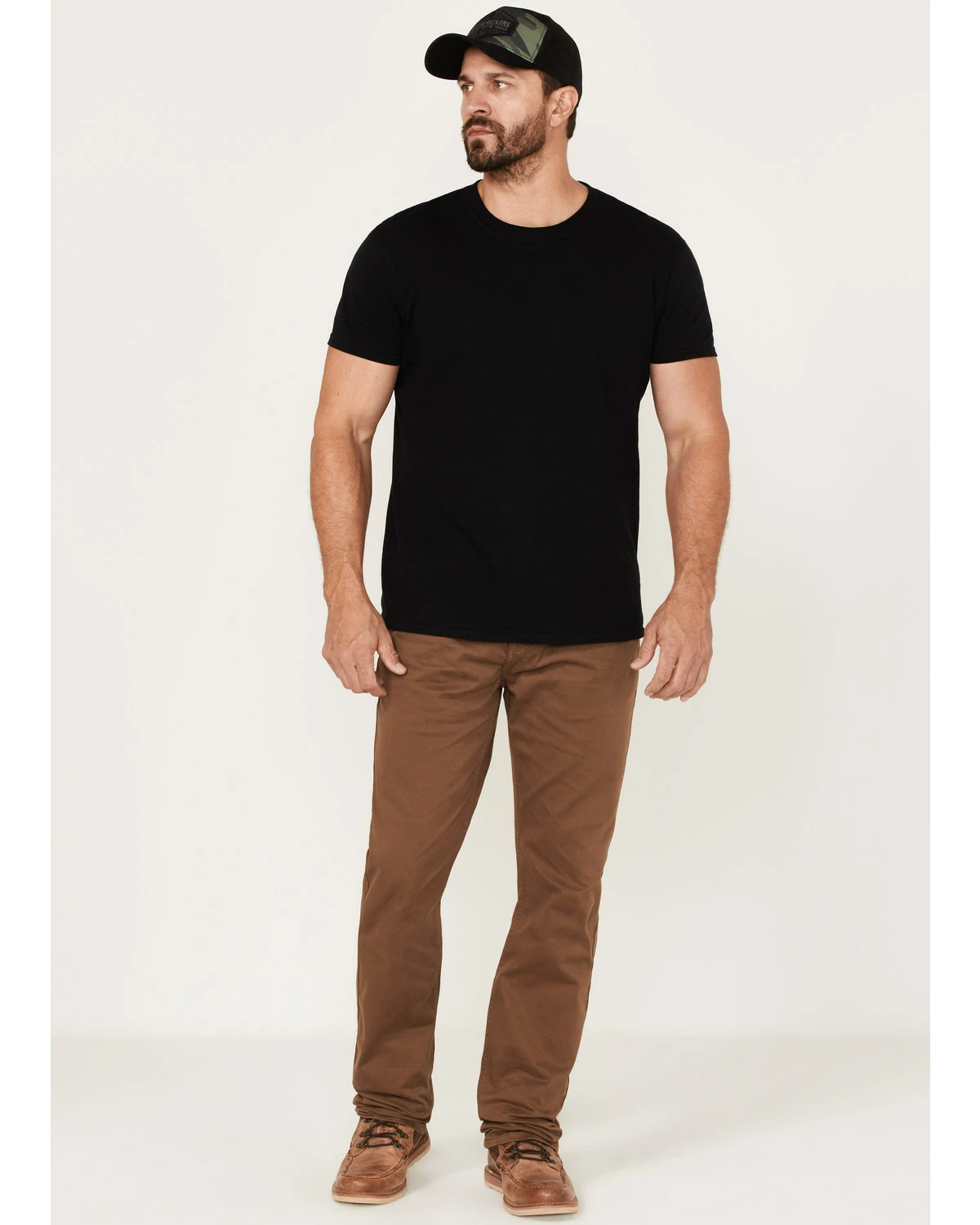 Brothers & Sons Men's Black Whiskey Wash Stretch Slim Straight Jeans Tan 6 Brothers & Sons Men's Black Whiskey Wash Stretch Slim Straight Jeans Tan - Image 5