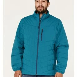 Brothers & Sons Men's Performance Lightweight Puffer Packable Jacket Teal