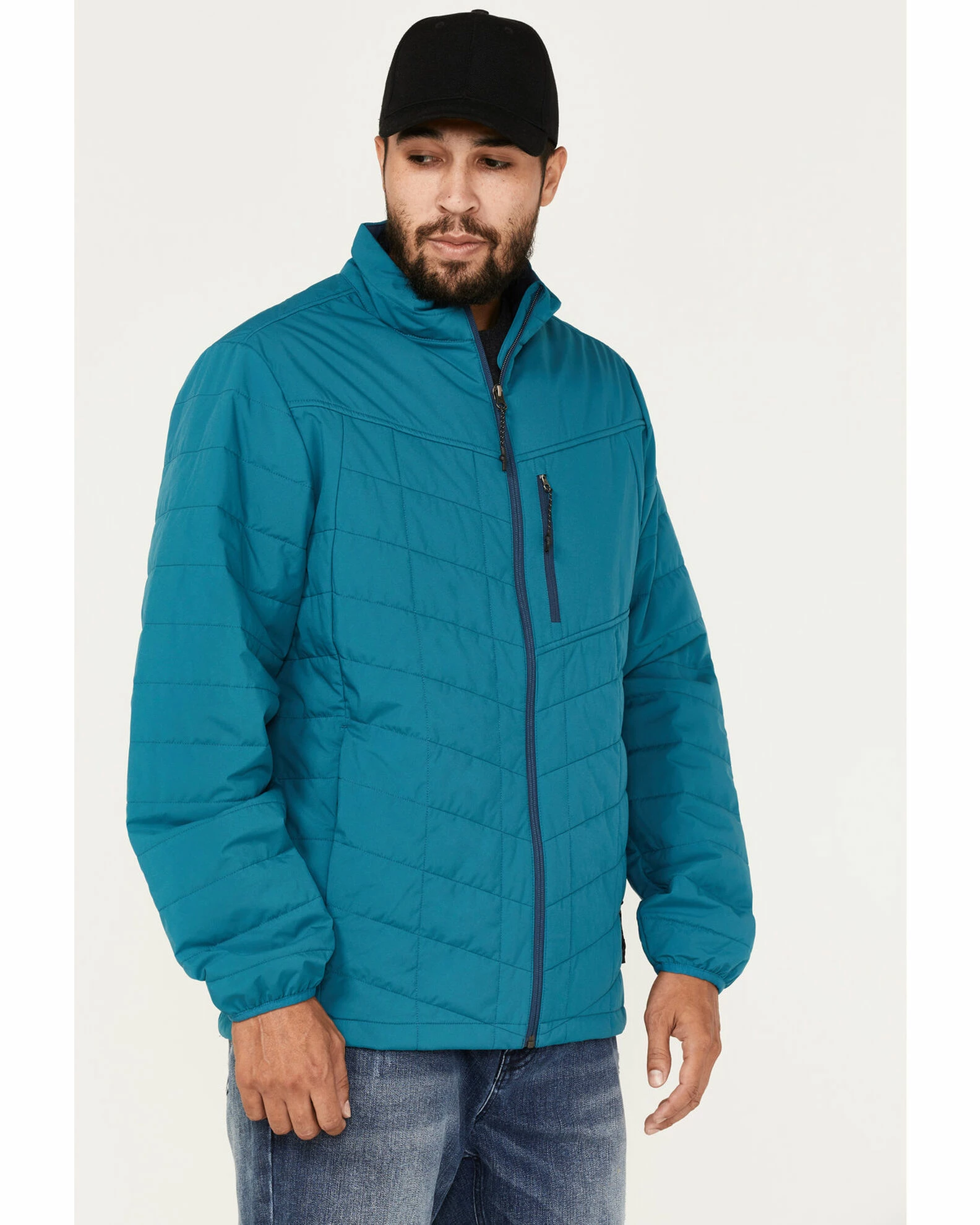 Brothers & Sons Men's Performance Lightweight Puffer Packable Jacket Teal 4 Brothers & Sons Men's Performance Lightweight Puffer Packable Jacket Teal - Image 2