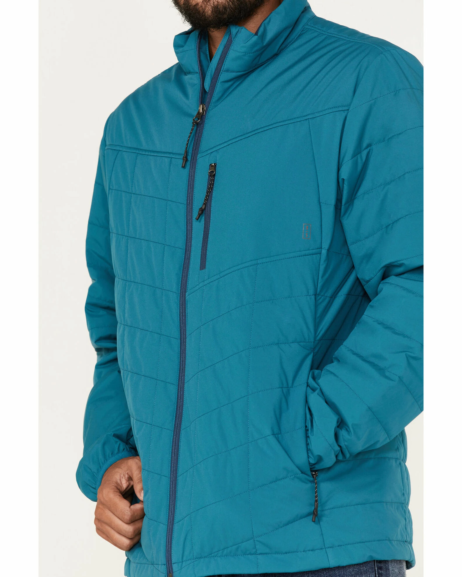Brothers & Sons Men's Performance Lightweight Puffer Packable Jacket Teal 5 Brothers & Sons Men's Performance Lightweight Puffer Packable Jacket Teal - Image 3