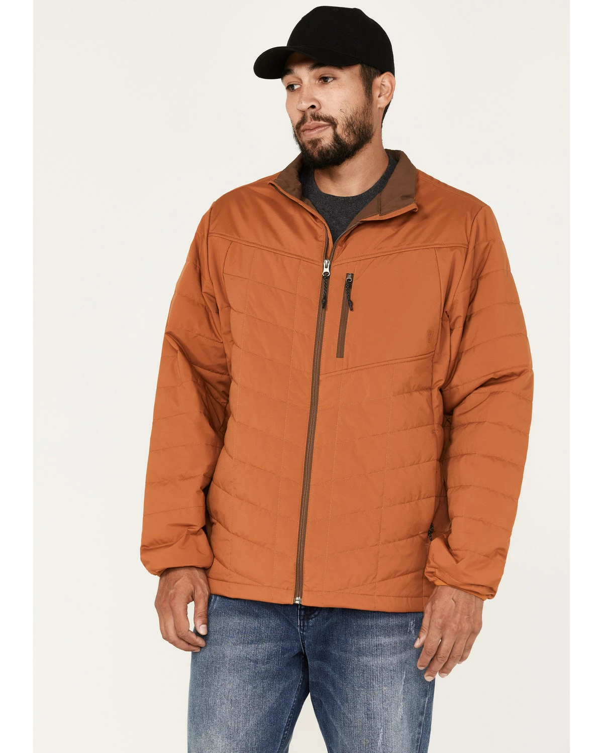 Brothers & Sons Men's Performance Lightweight Puffer Packable Jacket Orange 7 Brothers & Sons Men's Performance Lightweight Puffer Packable Jacket Orange - Image 5