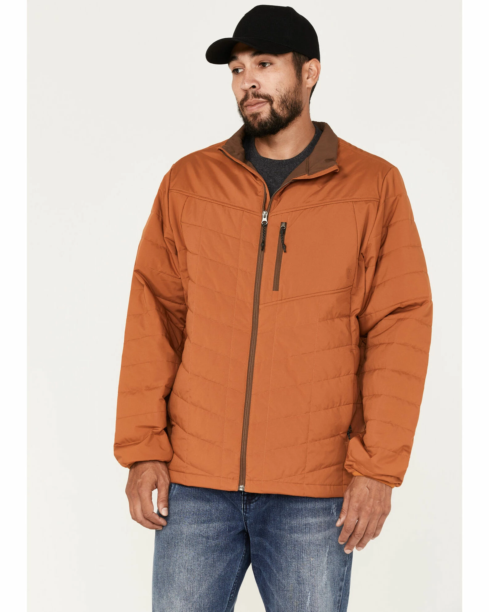 Brothers & Sons Men's Performance Lightweight Puffer Packable Jacket Orange 3 Brothers & Sons Men's Performance Lightweight Puffer Packable Jacket Orange