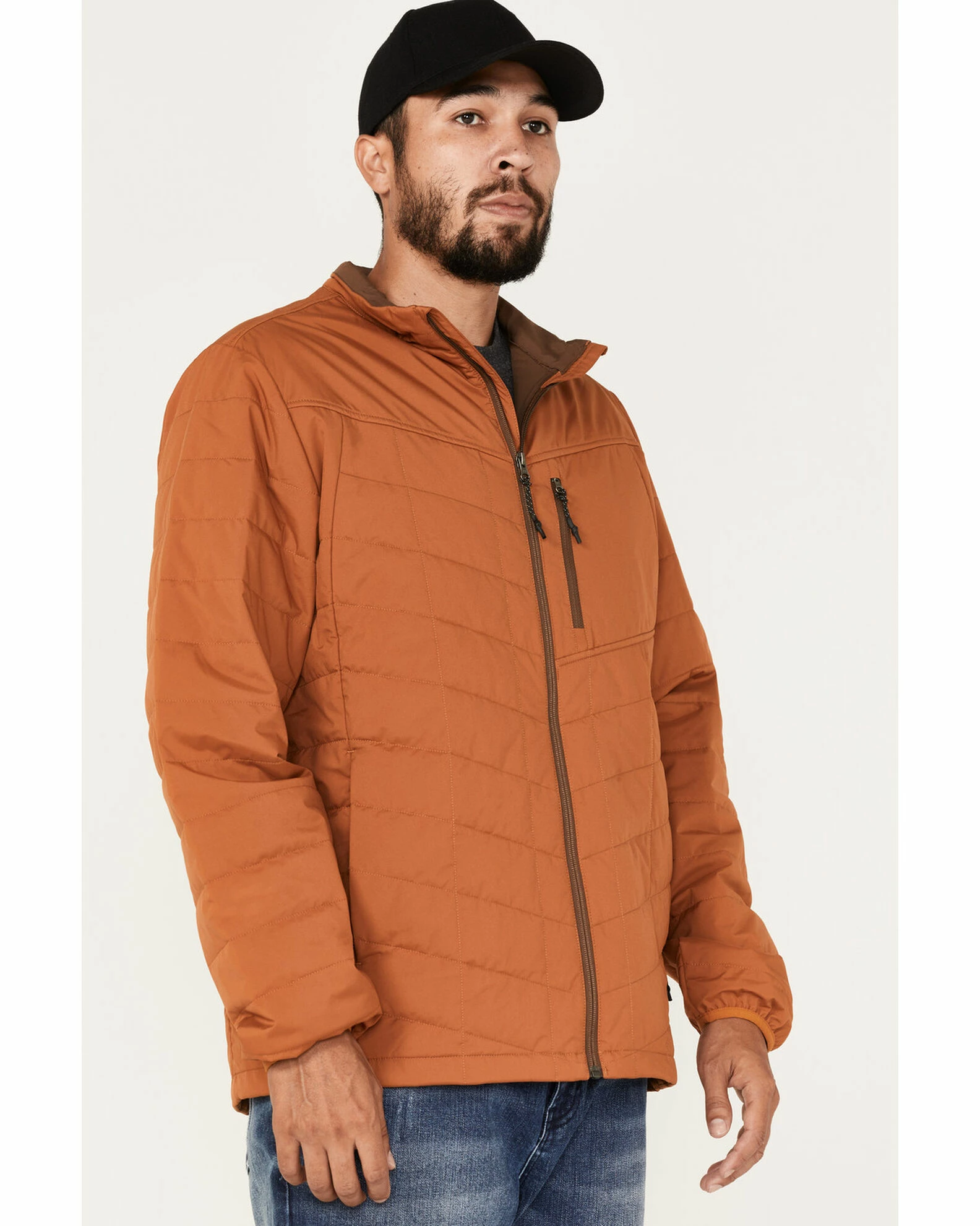 Brothers & Sons Men's Performance Lightweight Puffer Packable Jacket Orange 4 Brothers & Sons Men's Performance Lightweight Puffer Packable Jacket Orange - Image 2