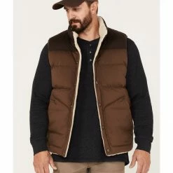 Brothers & Sons Men's Reversible Sherpa Down Vest Brown -Brothers + Sons shop 2000373327 200 P1 1