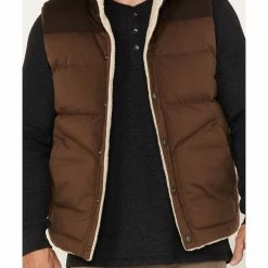 Brothers & Sons Men's Reversible Sherpa Down Vest Brown -Brothers + Sons shop 2000373327 200 P3