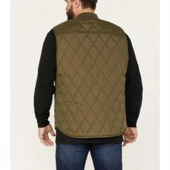 Brothers & Sons Men's Quilted Varsity Vest Olive -Brothers + Sons shop 2000373329 341 P4