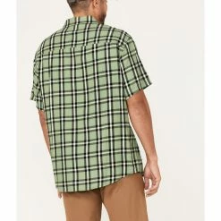 Brothers & Sons Men's Casual Light Green Plaid Short Sleeve Button-Down Western Shirt  -Brothers + Sons shop 2000373895 330 P4