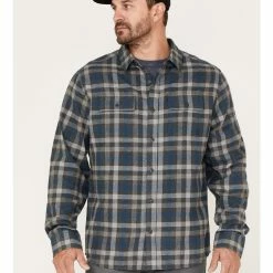 Brothers & Sons Men's Everyday Plaid Button-Down Western Flannel Shirt  Blue -Brothers + Sons shop 2000373907 400 P1 1