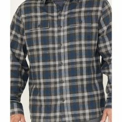 Brothers & Sons Men's Everyday Plaid Button-Down Western Flannel Shirt  Blue -Brothers + Sons shop 2000373907 400 P3