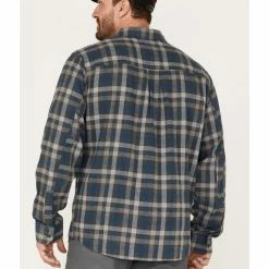 Brothers & Sons Men's Everyday Plaid Button-Down Western Flannel Shirt  Blue -Brothers + Sons shop 2000373907 400 P4