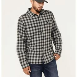 Brothers & Sons Men's Everyday Plaid Button-Down Western Flannel Shirt Black 11 Brothers & Sons Men's Everyday Plaid Button-Down Western Flannel Shirt Black -Brothers + Sons shop 2000373908 001 P1 1