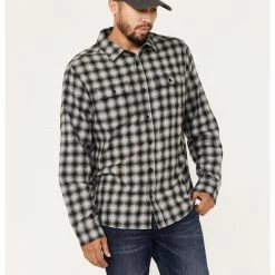 Brothers & Sons Men's Everyday Plaid Button-Down Western Flannel Shirt  Black
