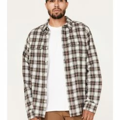 Brothers & Sons Men's Everyday Plaid Long Sleeve Button-Down Western Flannel Shirt  Sand