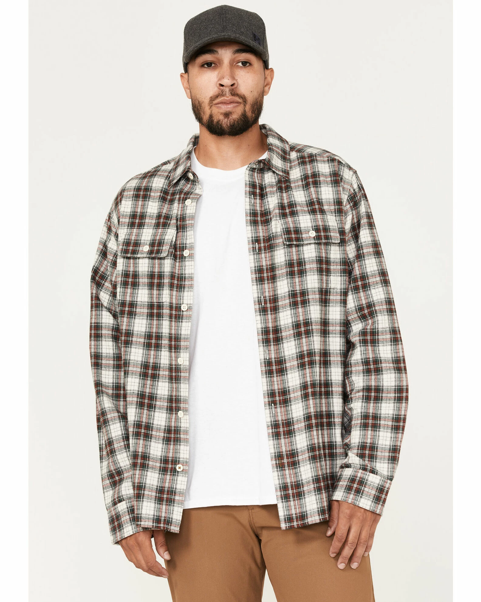 Brothers & Sons Men's Everyday Plaid Long Sleeve Button-Down Western Flannel Shirt Sand 3 Brothers & Sons Men's Everyday Plaid Long Sleeve Button-Down Western Flannel Shirt Sand