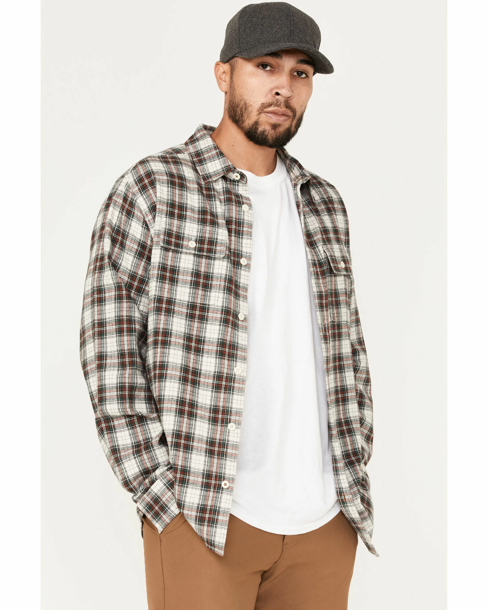 Brothers & Sons Men's Everyday Plaid Long Sleeve Button-Down Western Flannel Shirt Sand 4 Brothers & Sons Men's Everyday Plaid Long Sleeve Button-Down Western Flannel Shirt Sand - Image 2