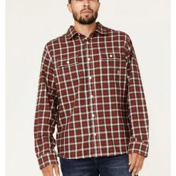 Brothers & Sons Men's Everyday Burgundy Plaid Long Sleeve Button-Down Western Flannel Shirt 11 Brothers & Sons Men's Everyday Burgundy Plaid Long Sleeve Button-Down Western Flannel Shirt -Brothers + Sons shop 2000373911 640 P1 1