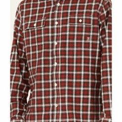 Brothers & Sons Men's Everyday Burgundy Plaid Long Sleeve Button-Down Western Flannel Shirt 9 Brothers & Sons Men's Everyday Burgundy Plaid Long Sleeve Button-Down Western Flannel Shirt -Brothers + Sons shop 2000373911 640 P3
