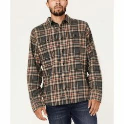 Brothers & Sons Men's Everyday Charcoal Plaid Long Sleeve Button-Down Western Flannel Shirt  -Brothers + Sons shop 2000373912 022 P1 1