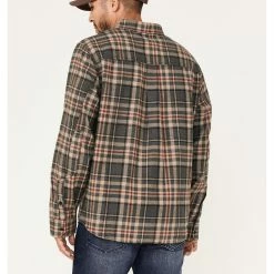 Brothers & Sons Men's Everyday Charcoal Plaid Long Sleeve Button-Down Western Flannel Shirt  -Brothers + Sons shop 2000373912 022 P4