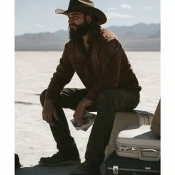 Brothers & Sons Men's Tencel Plaid Long Sleeve Button-Down Western Shirt  Dark Orange -Brothers + Sons shop 2000374009 442 P1 1