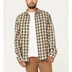 Brothers & Sons Men's Casual Teal Plaid Long Sleeve Button-Down Western Shirt 