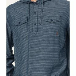 Brothers & Sons Men's Striped Pullover Hooded Long Sleeve Western Flannel Shirt  Blue -Brothers + Sons shop 2000374011 400 P3