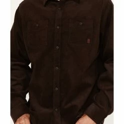 Brothers & Sons Men's Solid Corduroy Button-Down Western Shirt  Dark Brown -Brothers + Sons shop 2000374012 201 P3