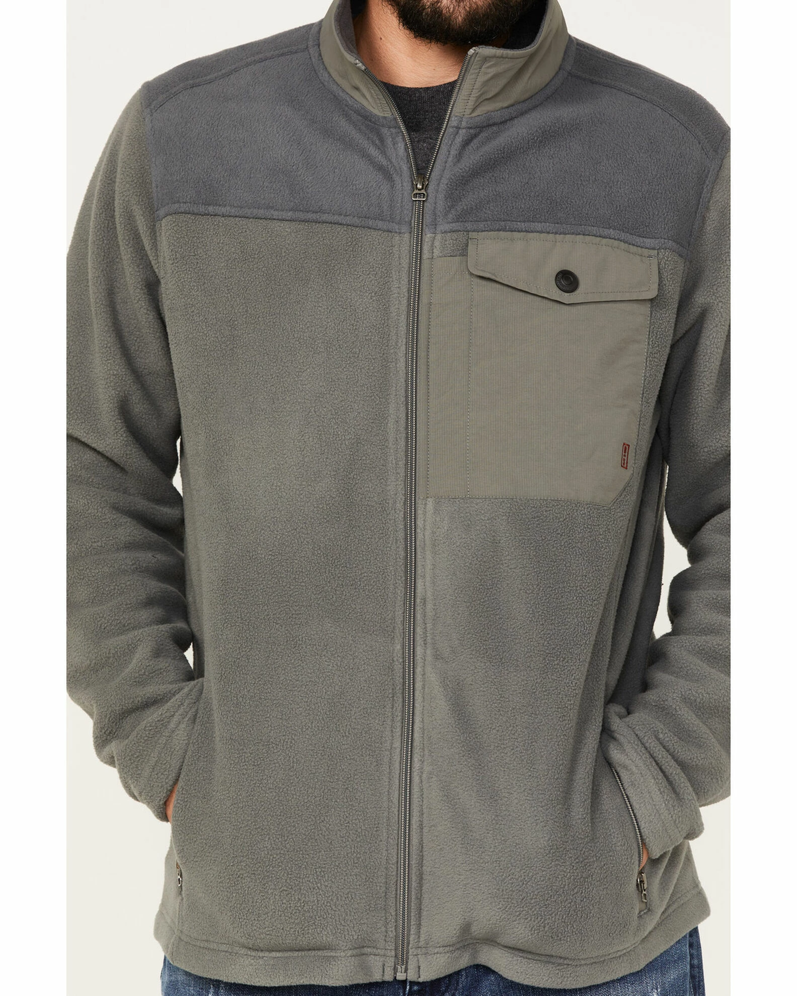 Brothers & Sons Men's Color Block Polar Fleece Jacket Steel 5 Brothers & Sons Men's Color Block Polar Fleece Jacket Steel - Image 3