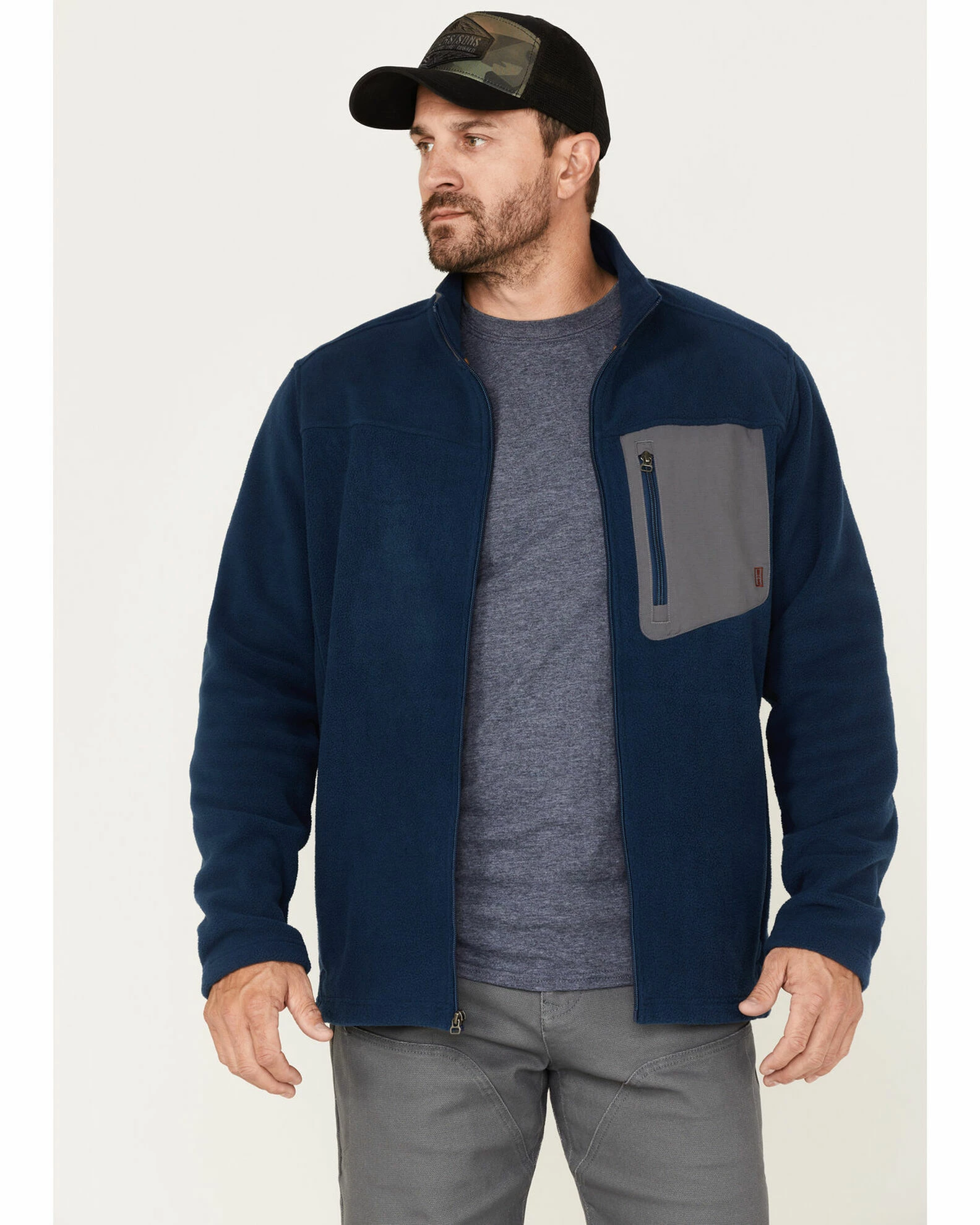 Brothers & Sons Men's Polar Fleece Zip Sweatshirt Blue 3 Brothers & Sons Men's Polar Fleece Zip Sweatshirt Blue