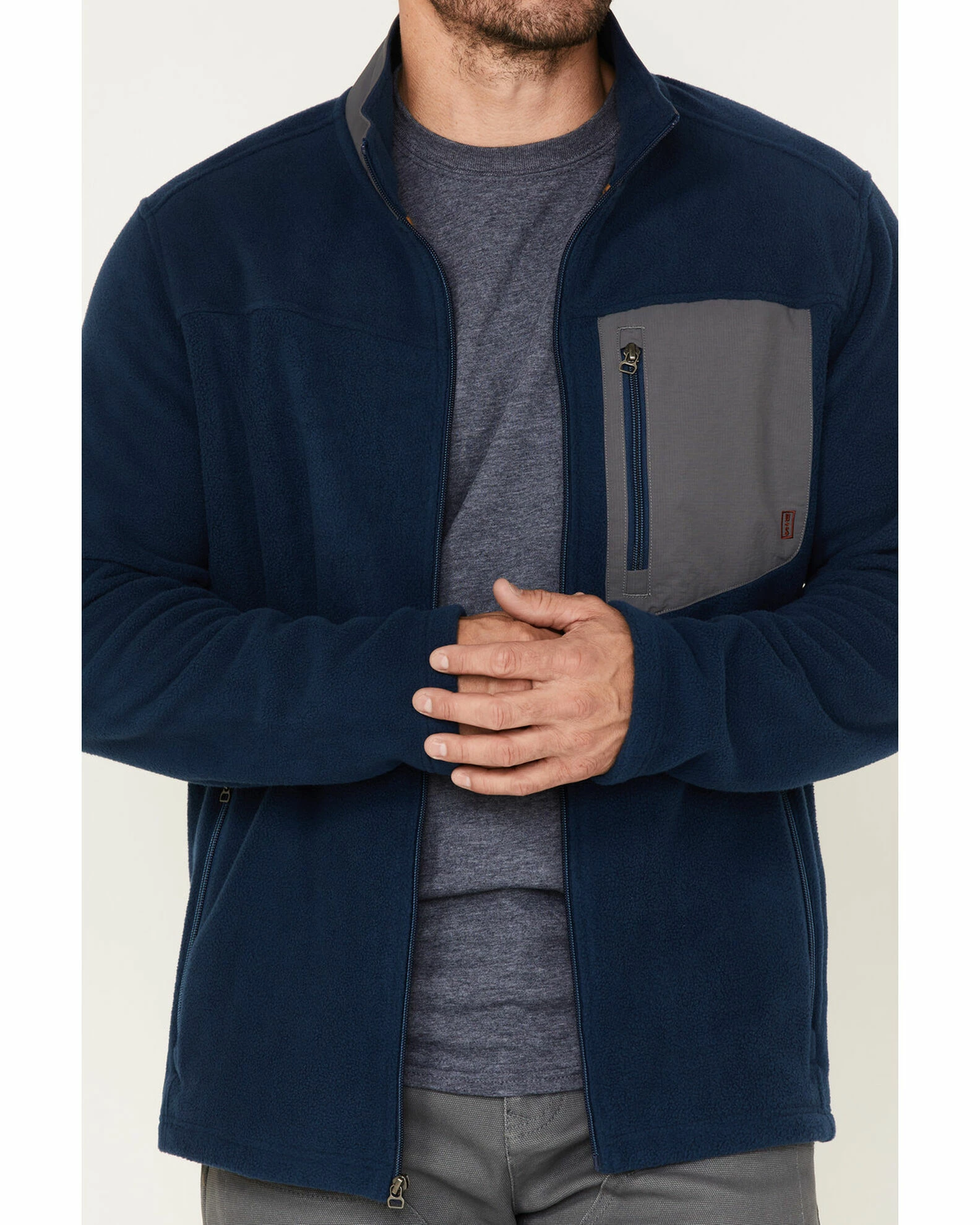 Brothers & Sons Men's Polar Fleece Zip Sweatshirt Blue 5 Brothers & Sons Men's Polar Fleece Zip Sweatshirt Blue - Image 3