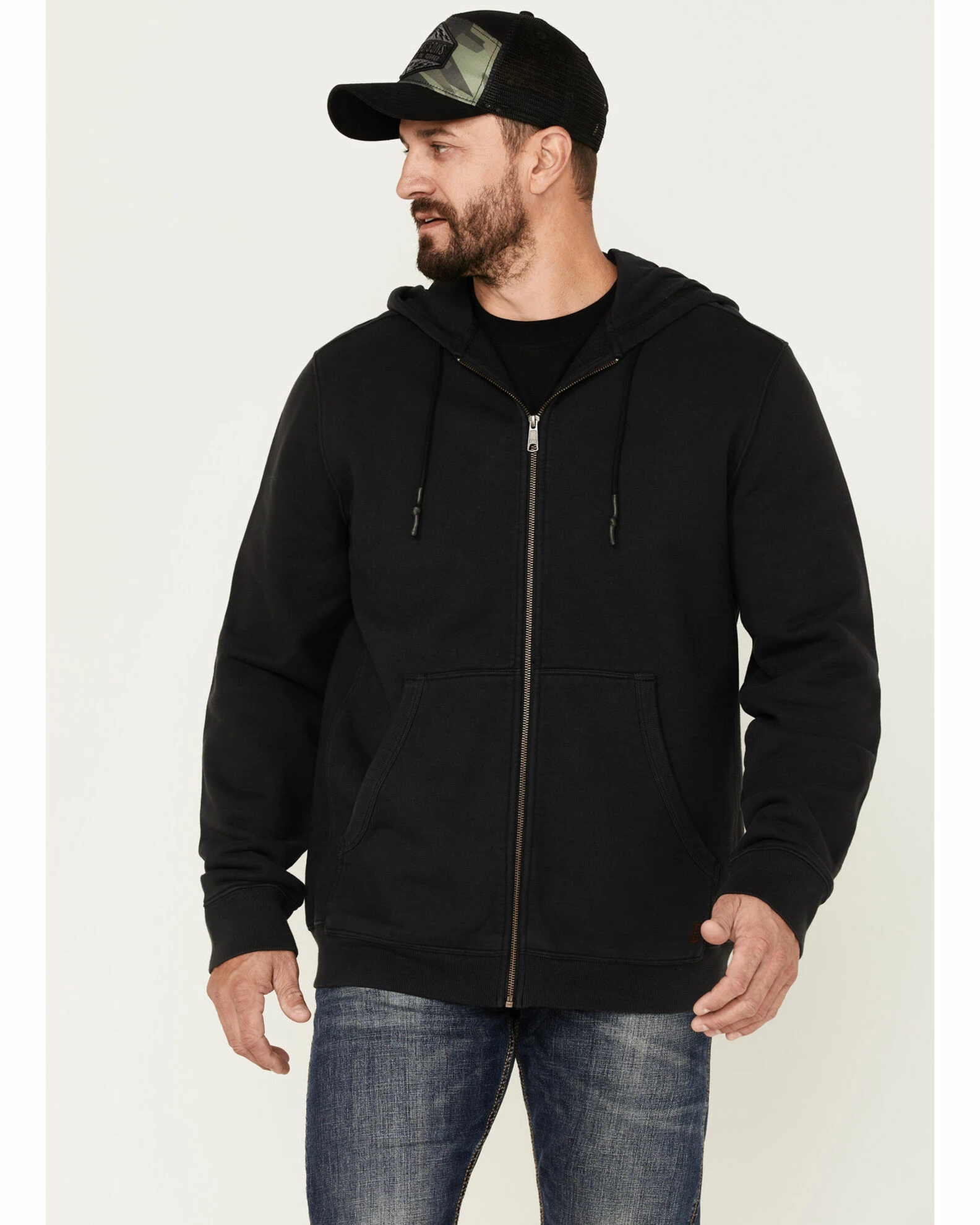 Brothers & Sons Heavy Weathered Hooded Sweatshirt For Men's Black 2 Brothers & Sons Heavy Weathered Hooded Sweatshirt For Men's Black