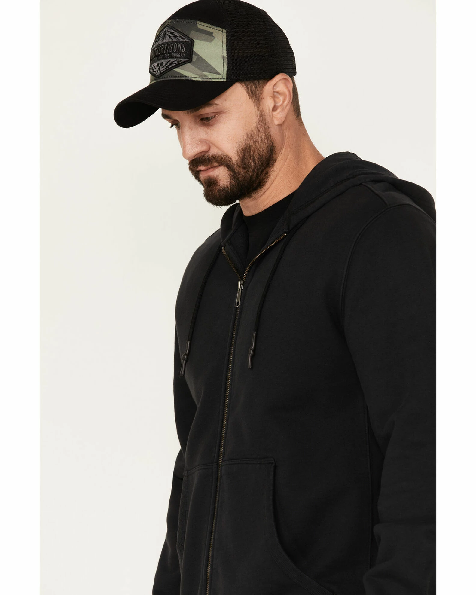 Brothers & Sons Heavy Weathered Hooded Sweatshirt For Men's Black 3 Brothers & Sons Heavy Weathered Hooded Sweatshirt For Men's Black - Image 2